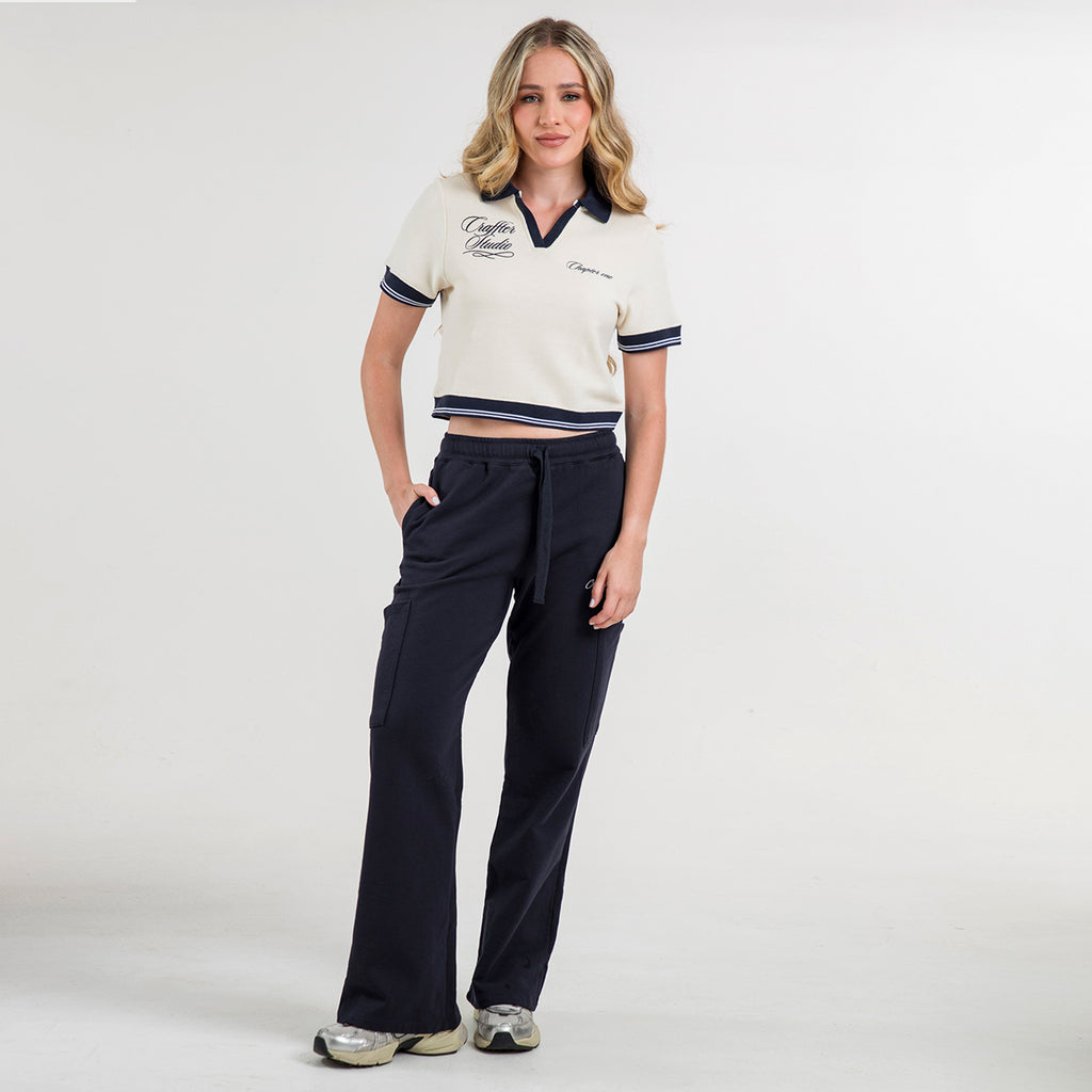 PANTALON CARGO BOTA CAMPANA AZUL