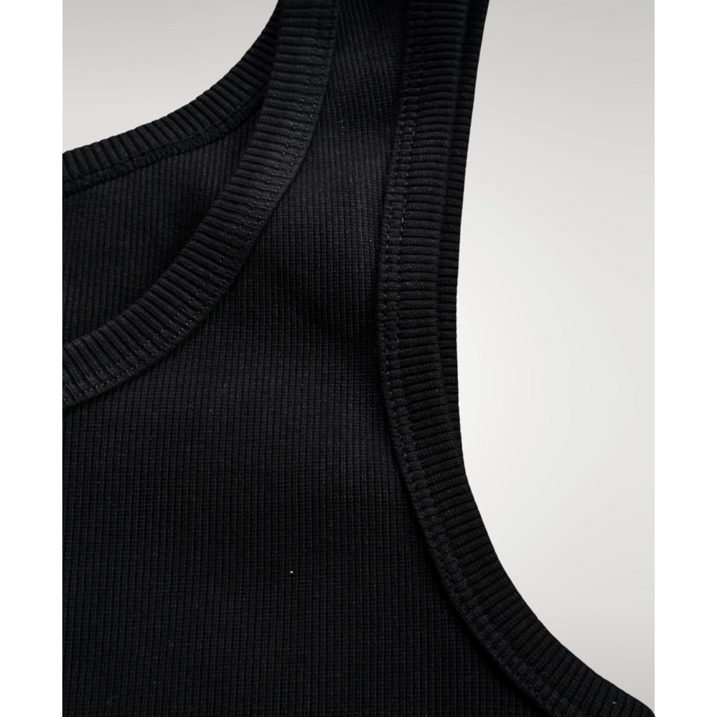 RIBBED TANK TOP NEGRO
