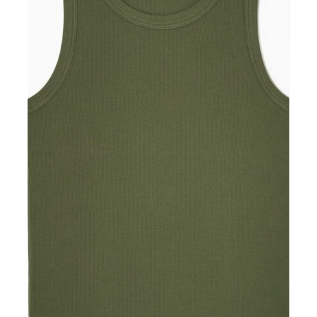 RIBBED TANK TOP VERDE MILITAR