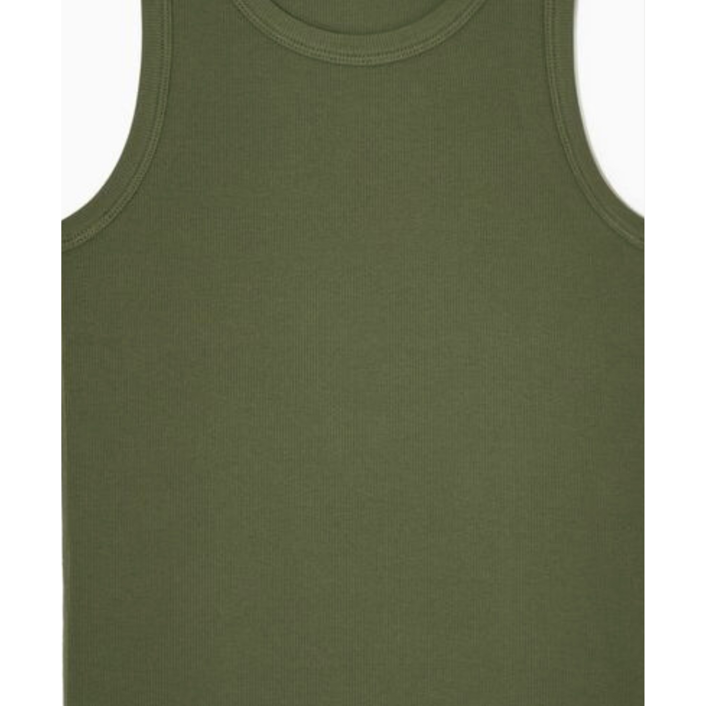 'RIBBED TANK TOP' VERDE MILITAR