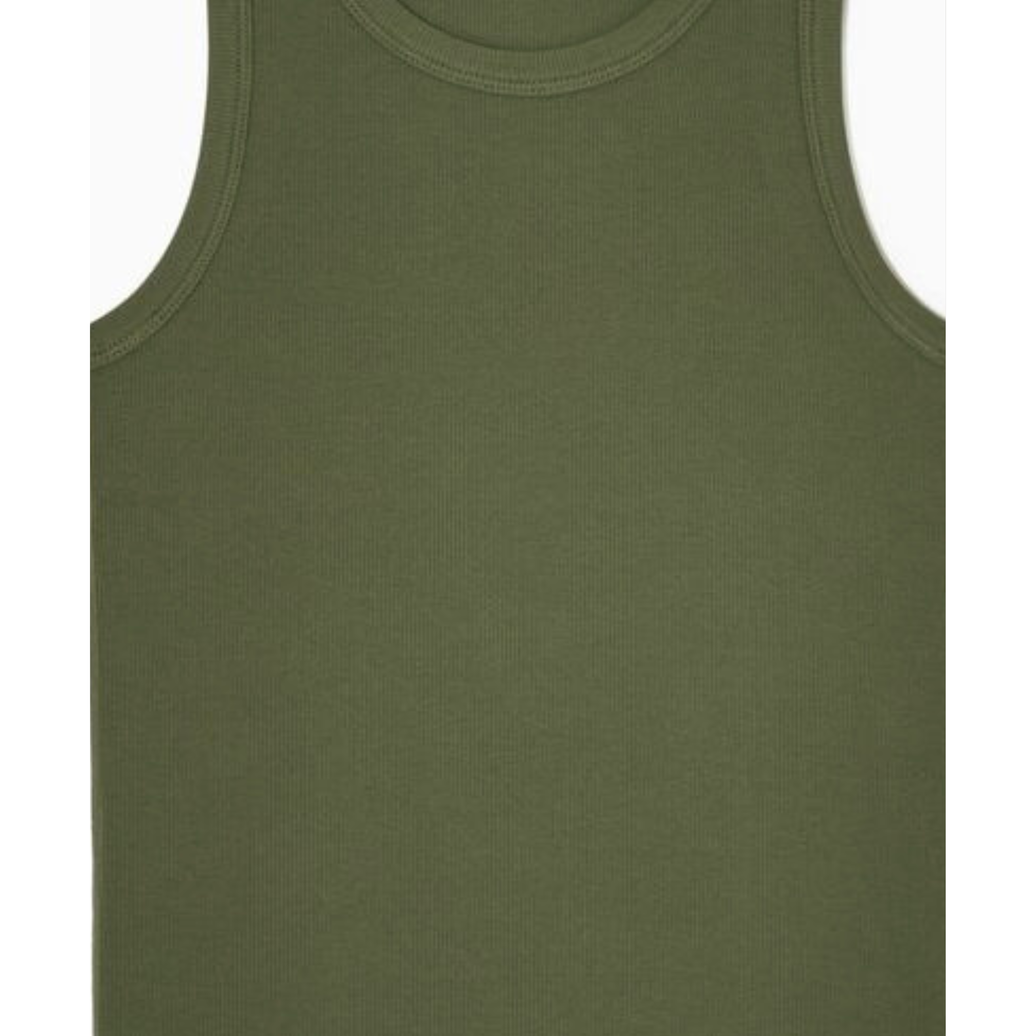 RIBBED TANK TOP VERDE MILITAR
