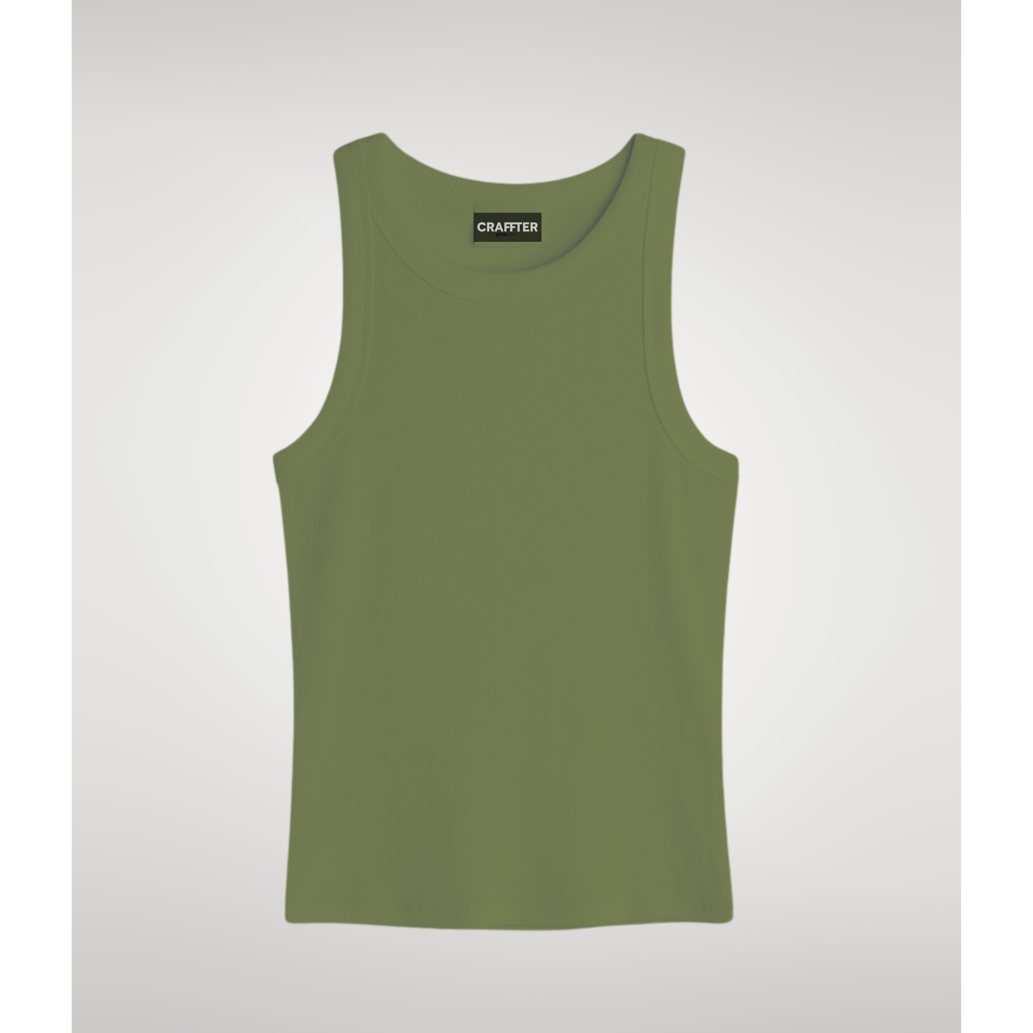 RIBBED TANK TOP VERDE MILITAR