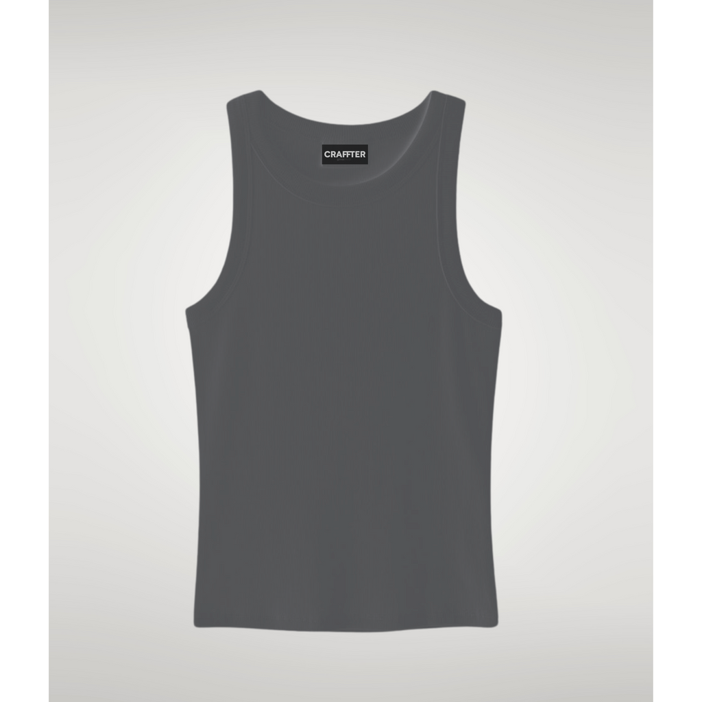 RIBBED TANK TOP GRIS