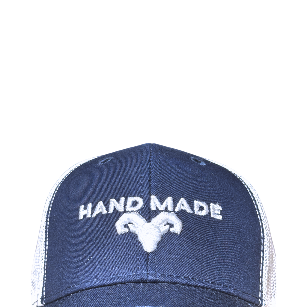 GORRA HAND MADE AZUL Y BLANCO