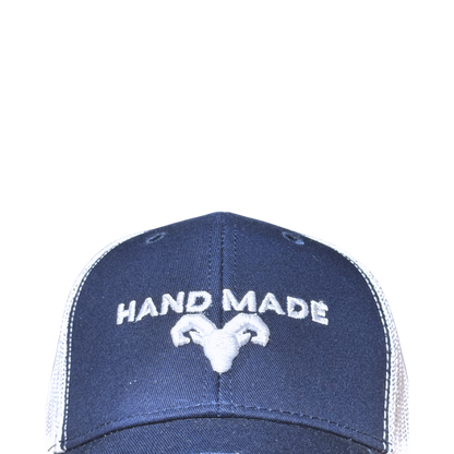 GORRA HAND MADE AZUL Y BLANCO
