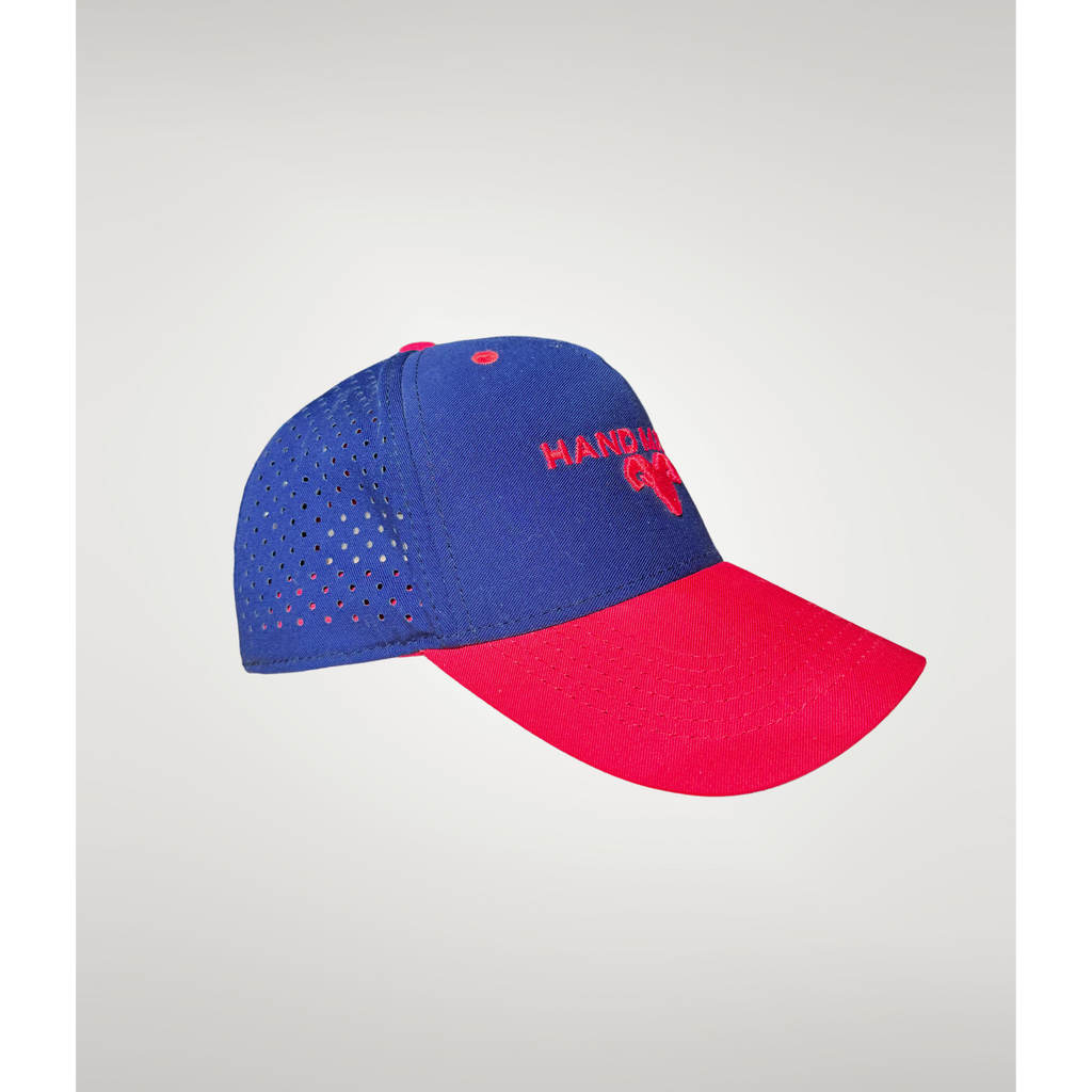 GORRA HAND MADE AZUL Y ROJO