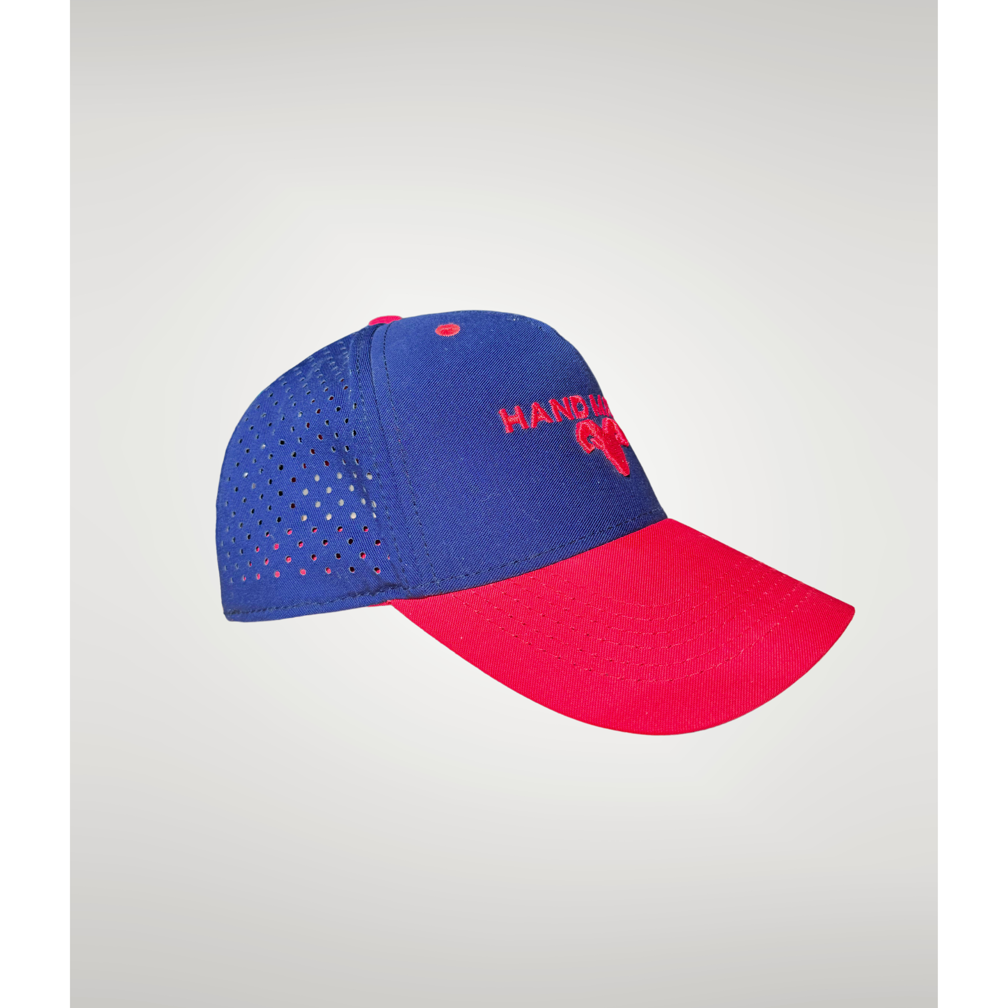 GORRA HAND MADE AZUL Y ROJO