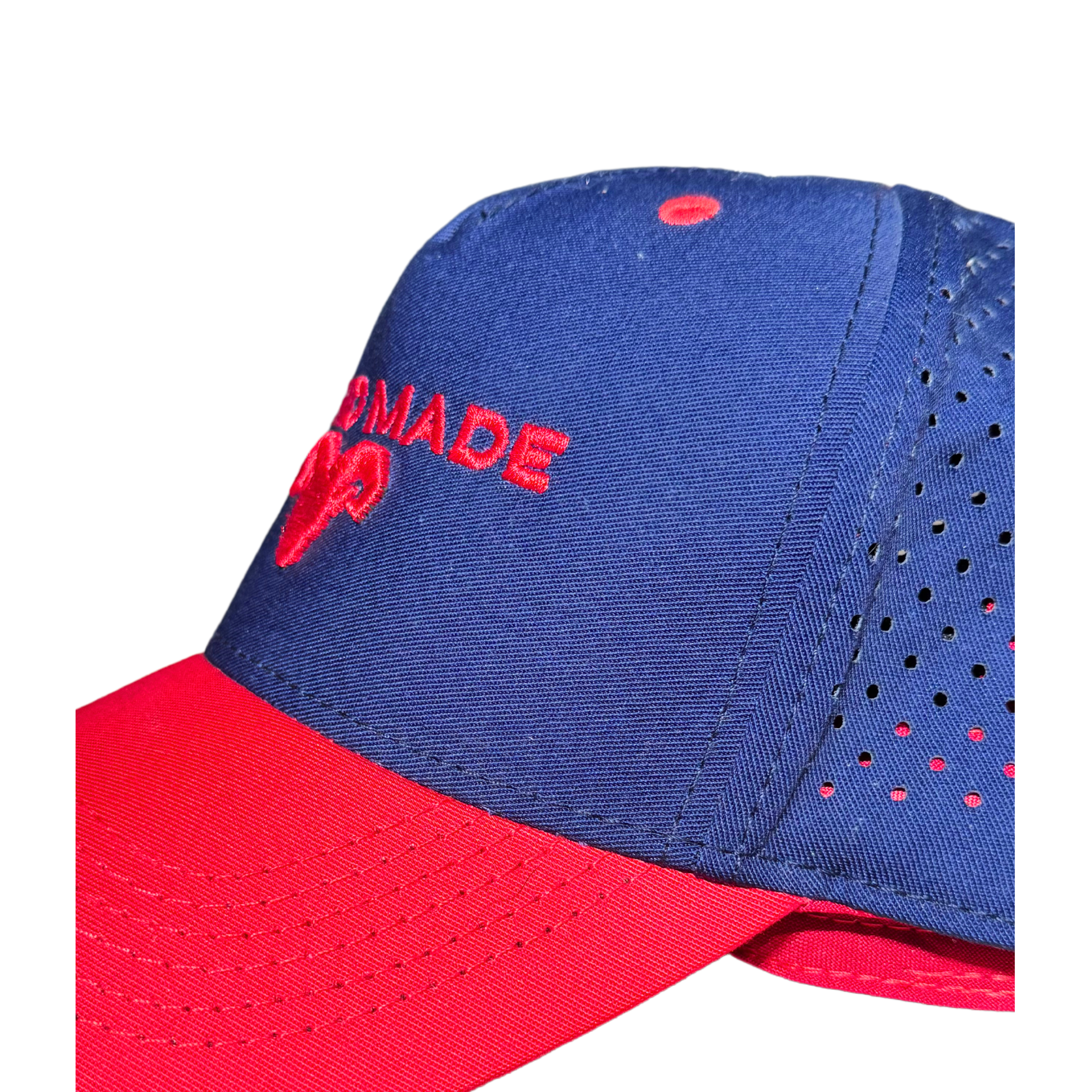 GORRA HAND MADE AZUL Y ROJO