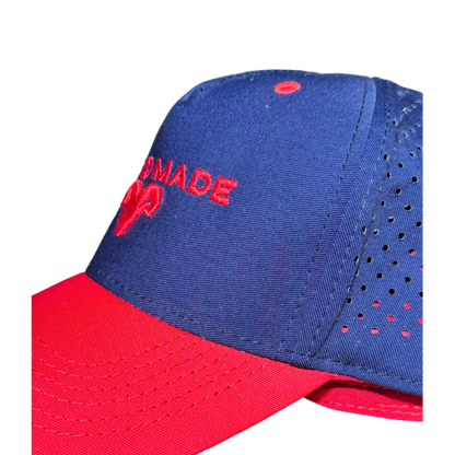 GORRA HAND MADE AZUL Y ROJO