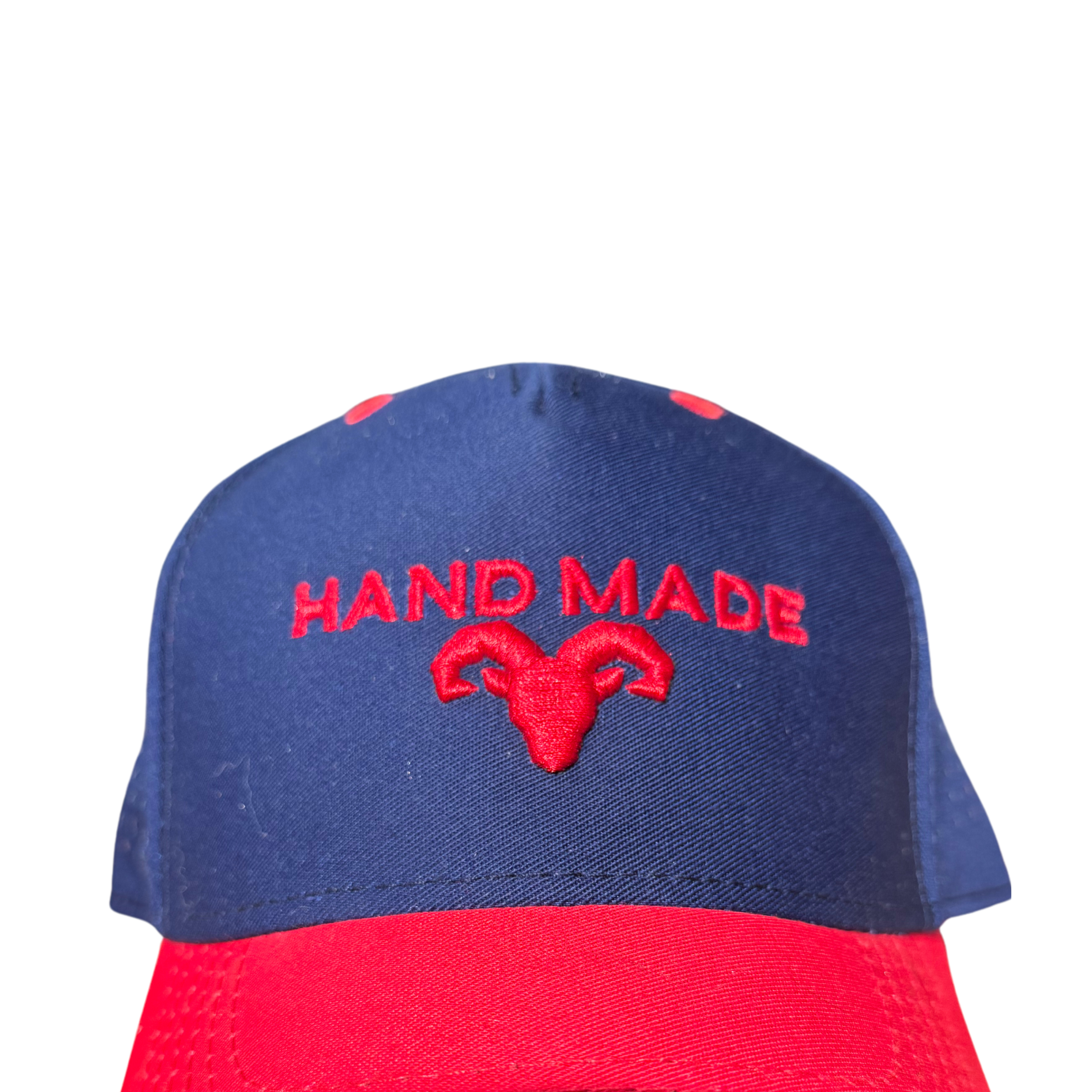 GORRA HAND MADE AZUL Y ROJO