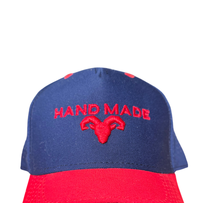 GORRA HAND MADE AZUL Y ROJO